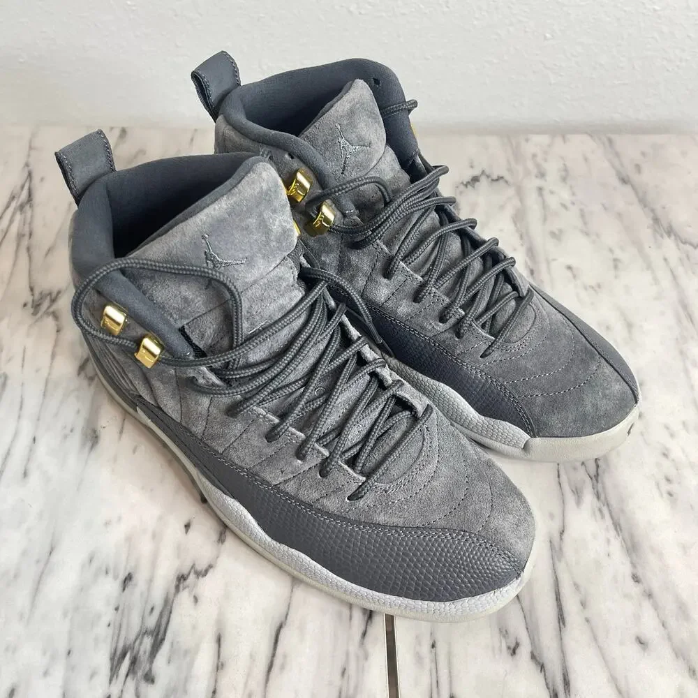 Nike Air Jordan 12 Retro Wolf Grey Suede Size 8 Mens Basketball Shoes 130690-005